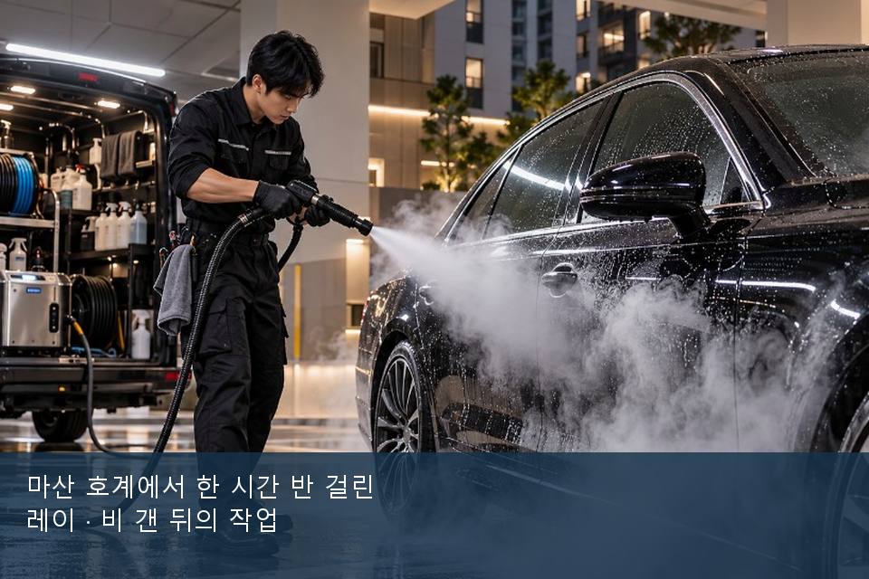 마산 호계에서 한 시간 반 걸린 레이 · 비 갠 뒤의 작업